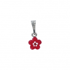 Pendentif fleur en argent rhodié 925/1000