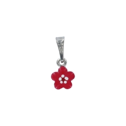 Pendentif fleur fuchsia argent 925/1000 rhodié