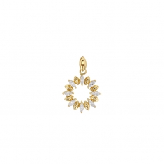 Pendentif forme soleil en Or 375/1000 et oxyde de zirconium