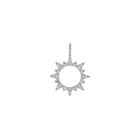 Pendentif forme soleil serti d'oxydes, argent 925/1000 rhodié