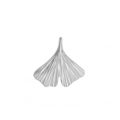 Pendentif I LOVE GINKGO petite feuille en argent 925/1000 rhodié