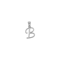 Pendentif initiale A, bélière sertie 1 diamant 0,005ct, argent 925/1000 rhodié