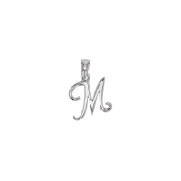 Pendentif initiale A, bélière sertie 1 diamant 0,005ct, argent 925/1000 rhodié