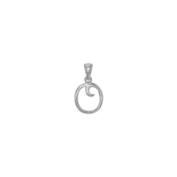 Pendentif initiale A, bélière sertie 1 diamant 0,005ct, argent 925/1000 rhodié