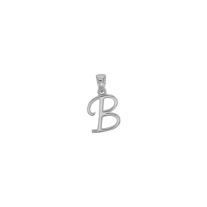 Pendentif initiale A, bélière sertie 1 diamant 0,005ct, argent 925/1000 rhodié