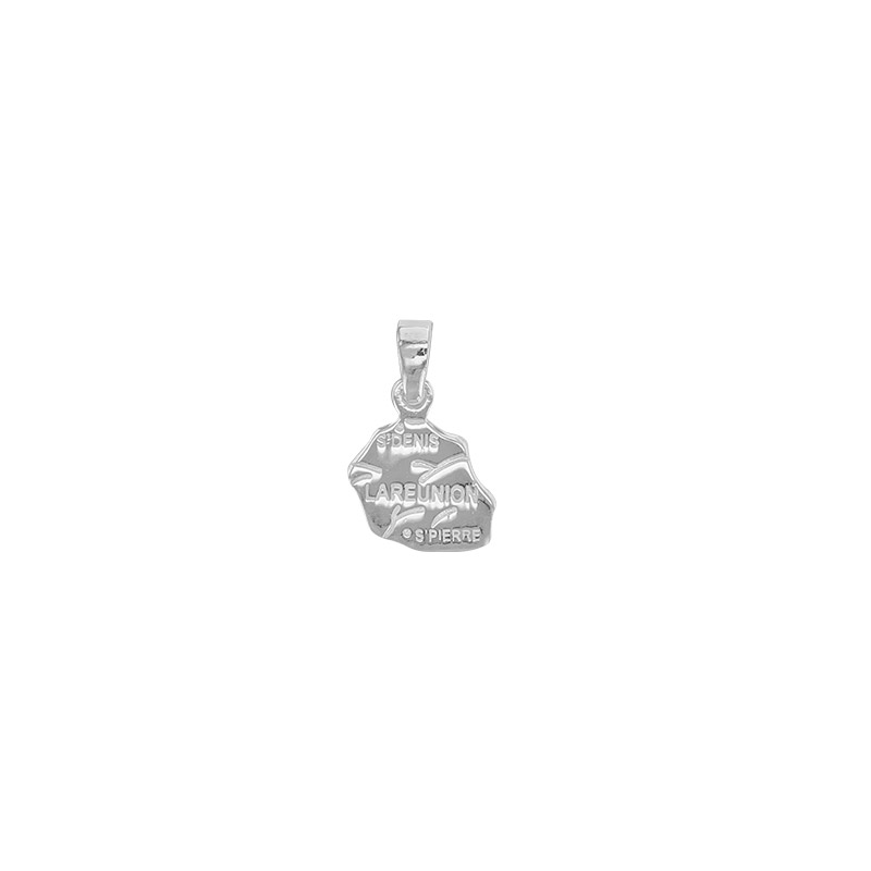 Pendentif La Réunion argent 925/1000 platiné