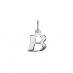 Pendentif lettre A en italique, argent 925/1000 rhodié