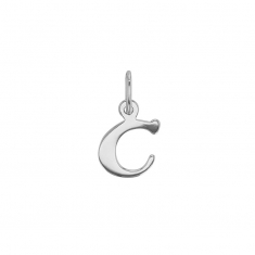 Pendentif lettre A en italique, argent 925/1000 rhodié