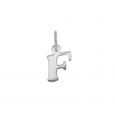 Pendentif lettre A en italique, argent 925/1000 rhodié