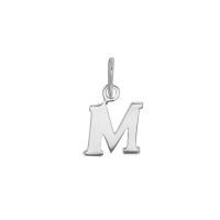 Pendentif lettre A en italique, argent 925/1000 rhodié