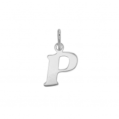 Pendentif lettre A en italique, argent 925/1000 rhodié