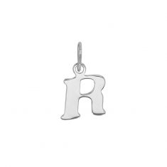 Pendentif lettre A en italique, argent 925/1000 rhodié