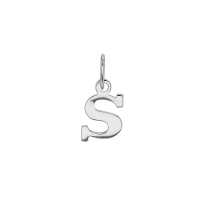 Pendentif lettre A en italique, argent 925/1000 rhodié