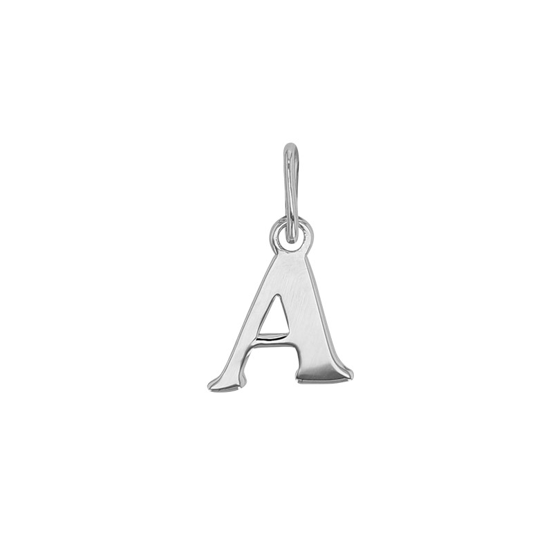 Pendentif lettre A en italique, argent 925/1000 rhodié