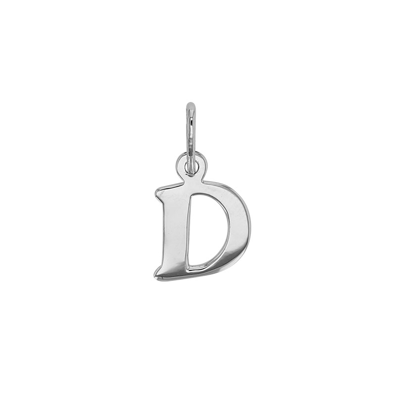 Pendentif lettre A en italique, argent 925/1000 rhodié