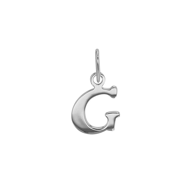 Pendentif lettre A en italique, argent 925/1000 rhodié