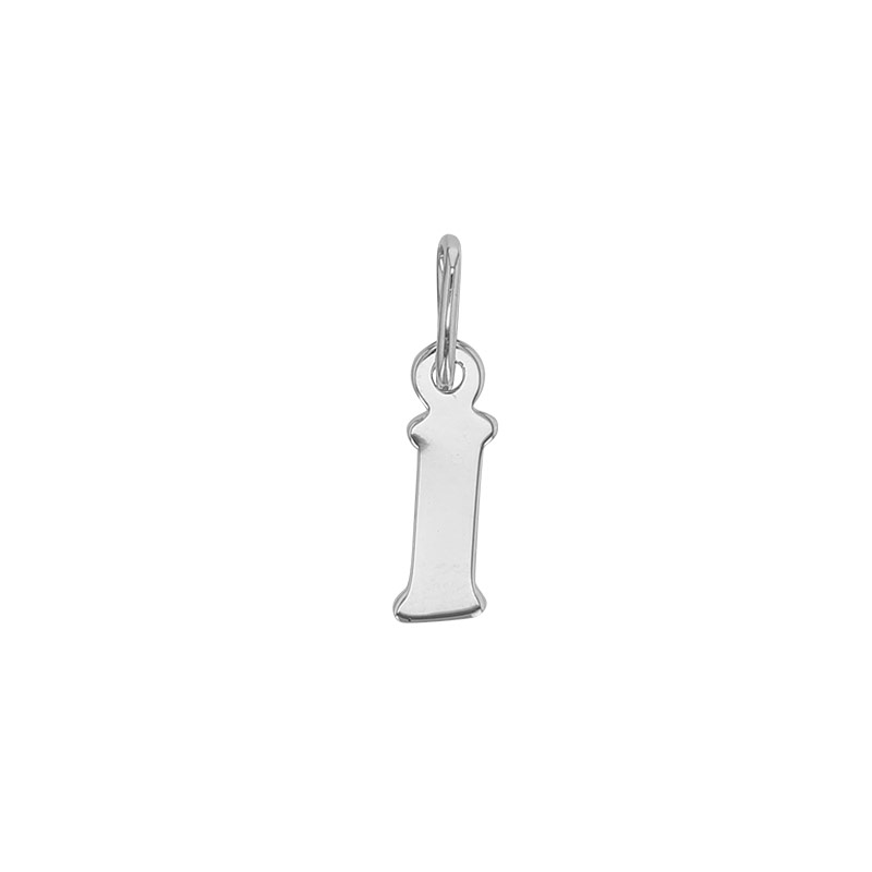 Pendentif lettre A en italique, argent 925/1000 rhodié