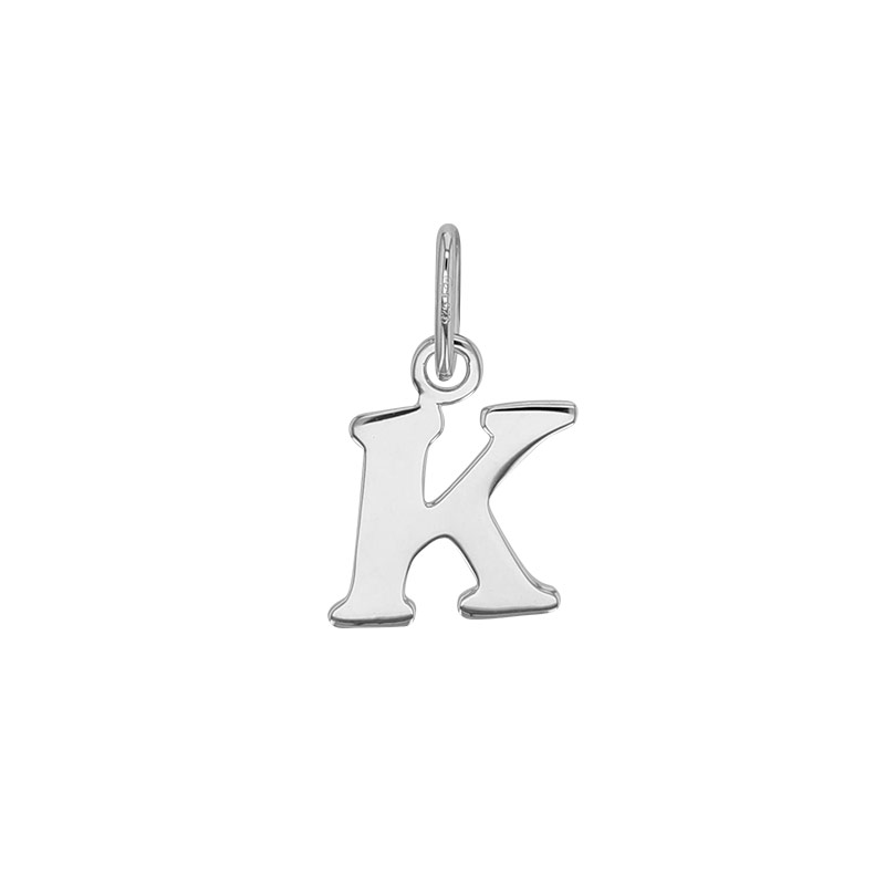 Pendentif lettre A en italique, argent 925/1000 rhodié