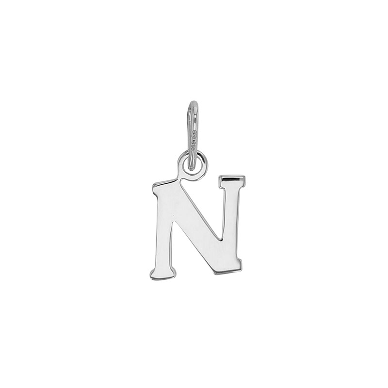 Pendentif lettre A en italique, argent 925/1000 rhodié