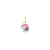 Pendentif licorne en émail de couleur, Or 750/1000