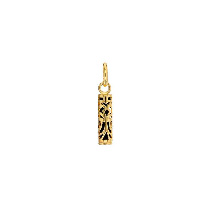 Pendentif mini Tiki Force, Onyx et Plaqué or