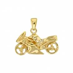 Pendentif Moto sportive en plaqué or
