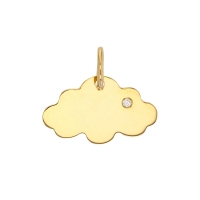 Pendentif nuage, Or 750/1000 et diamant 0.01ct