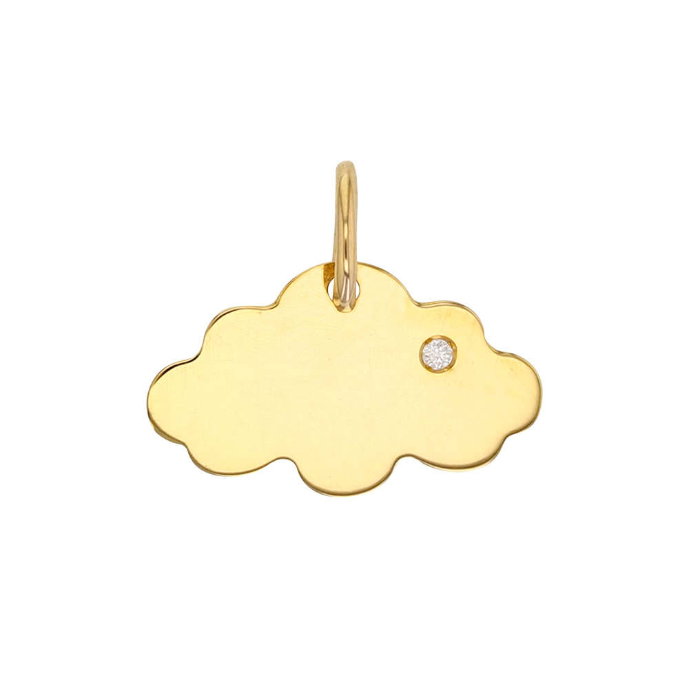 Pendentif nuage, Or 750/1000 et diamant 0.01ct