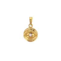 Pendentif oeil orné d'un oxyde Or 750/1000