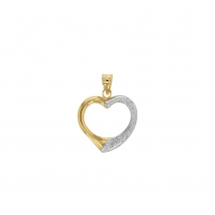 Pendentif Or 375/1000 - coeur bicolore