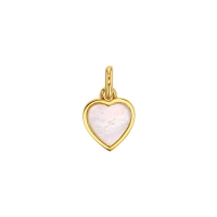 Pendentif Or 375/1000 et nacre blanche - coeur