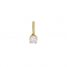Pendentif Or 375/1000 orné d'un oxyde de zirconium 3mm