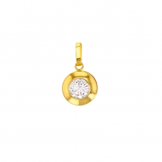 Pendentif Or 750/1000 rond  avec oxyde de zirconium (serti clos)