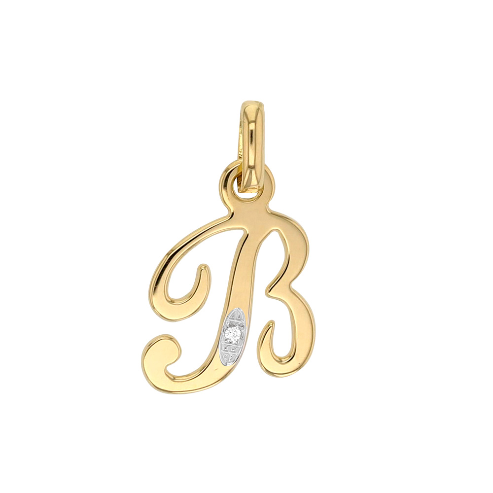 Pendentif Or 18 Carats Jouailla - Diamant 0.04ct Serti Griffes - Garantie 10 Ans - Fabriqué En France