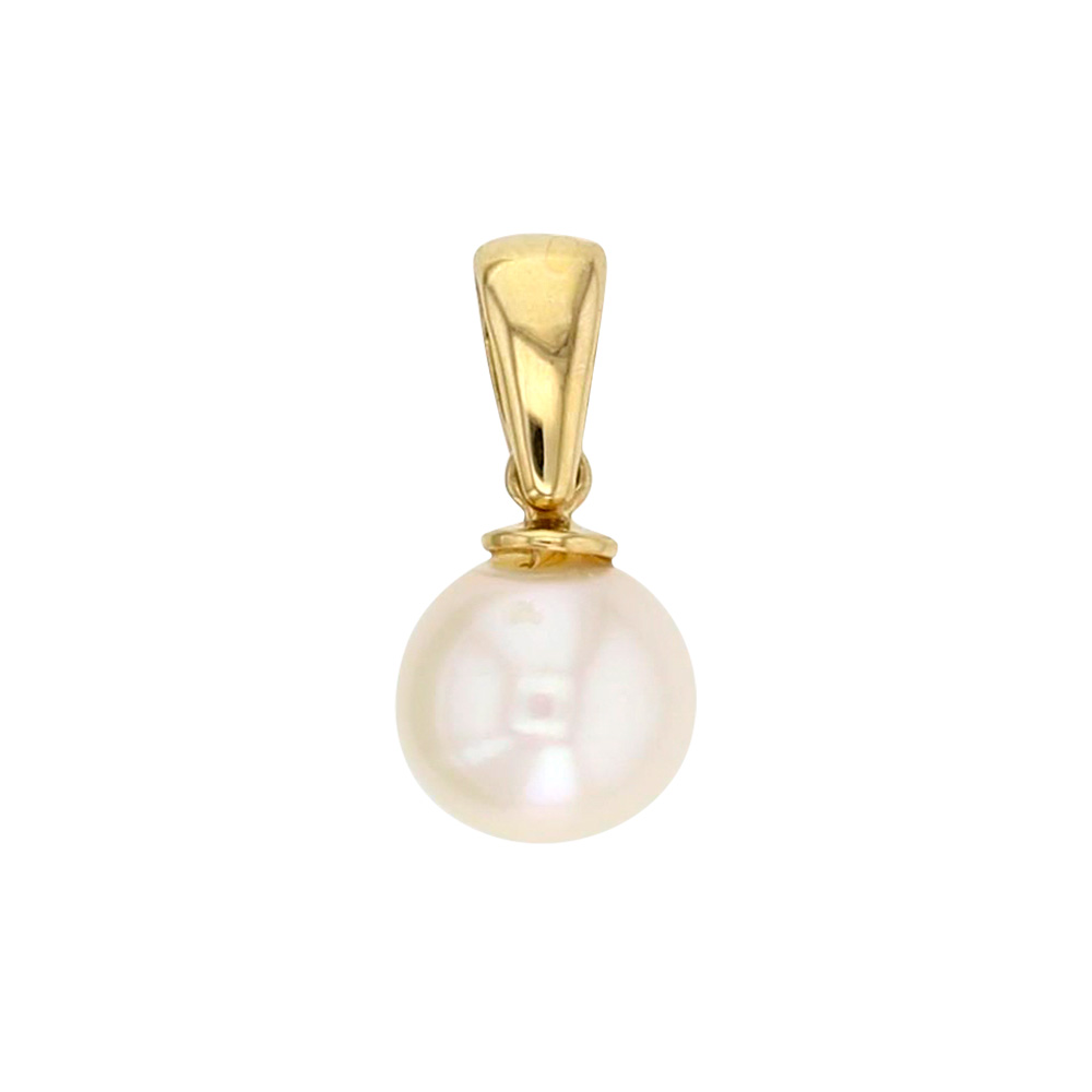 Pendentif Or 375/1000 avec perle d'eau douce ø 6-6.5mm