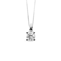 Pendentif Or blanc 750/1000, diamant synthétique 0,50ct GVS