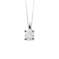 Pendentif Or blanc 750/1000, diamant synthétique 0,75ct GVS
