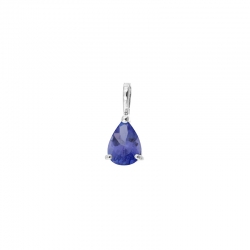 Pendentif Or blanc 750/1000 Topaze poire 7x5mm