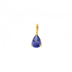 Pendentif Or blanc 750/1000 Topaze poire 7x5mm