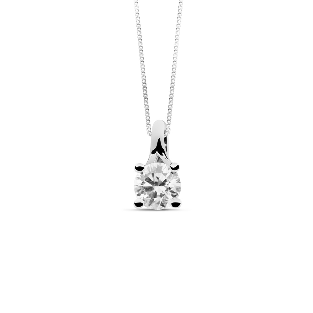 Pendentif Or blanc 750/1000, diamant synthétique 0,50ct GVS