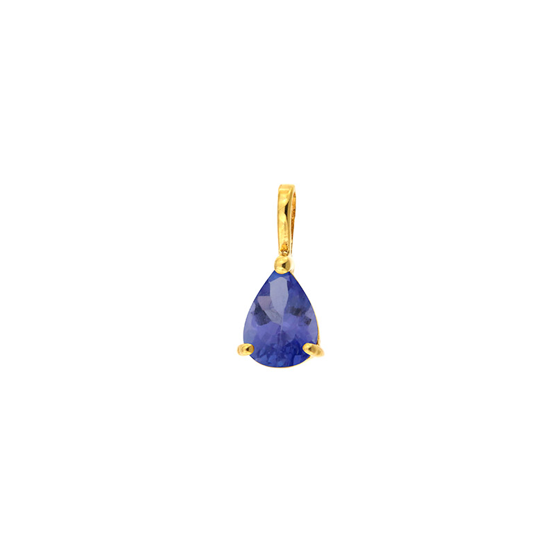 Pendentif Or blanc 750/1000 Topaze poire 7x5mm