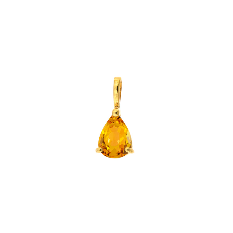 Pendentif Or 750/1000 Citrine poire 7x5mm