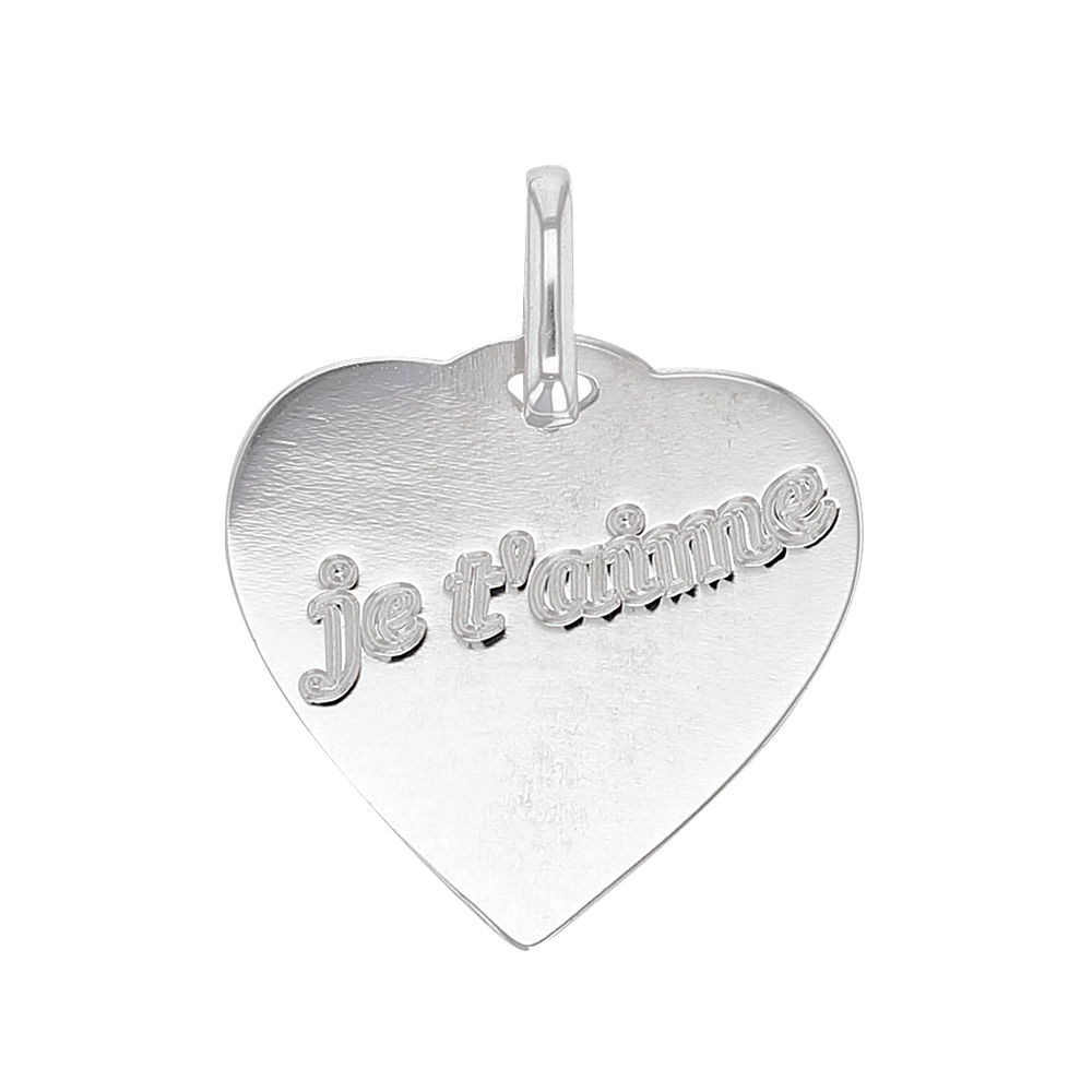 Pendentif Or 375/1000 coeur avec inscription 'Je t'aime'