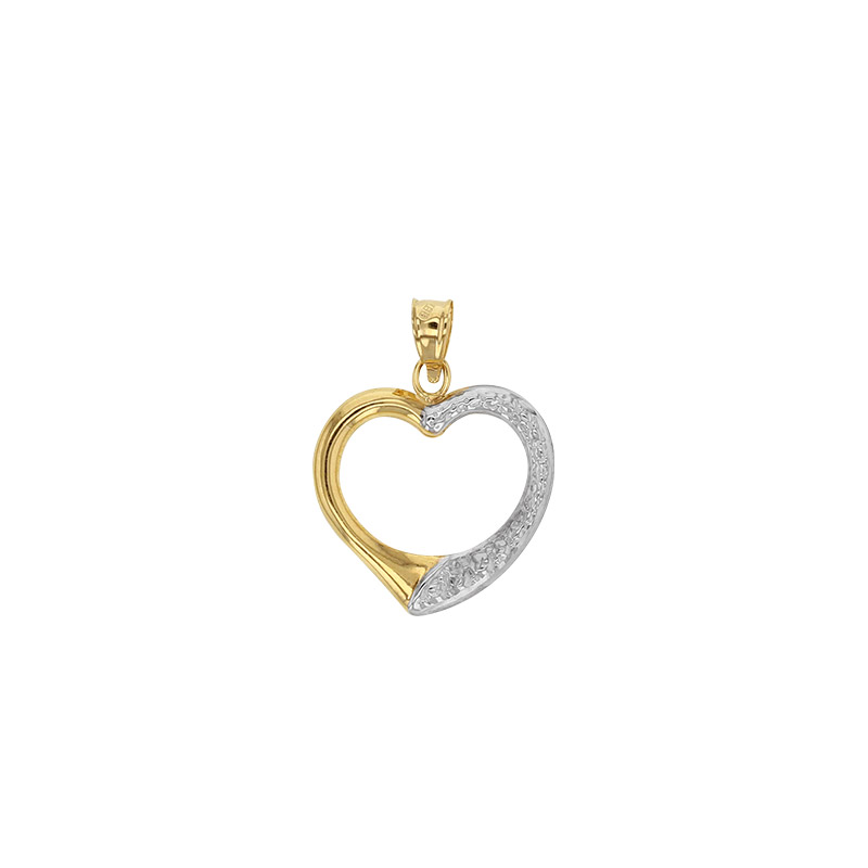 Pendentif Or 375/1000 - coeur bicolore