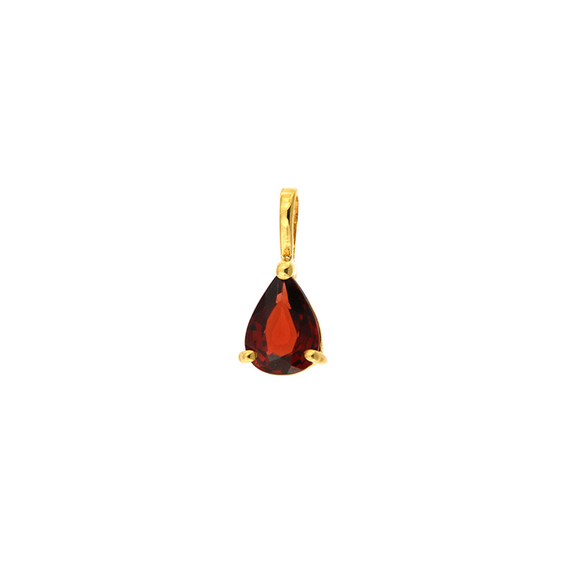 Pendentif Or 750/1000 Grenat poire 7x5mm