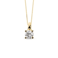 Pendentif Or jaune 750/1000, diamant synthétique 0,50ct GVS