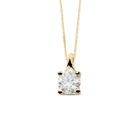 Pendentif Or jaune 750/1000, diamant synthétique 0,75ct GVS