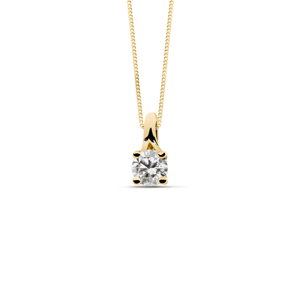 Pendentif Or jaune 750/1000, diamant synthétique 0,25ct GVS