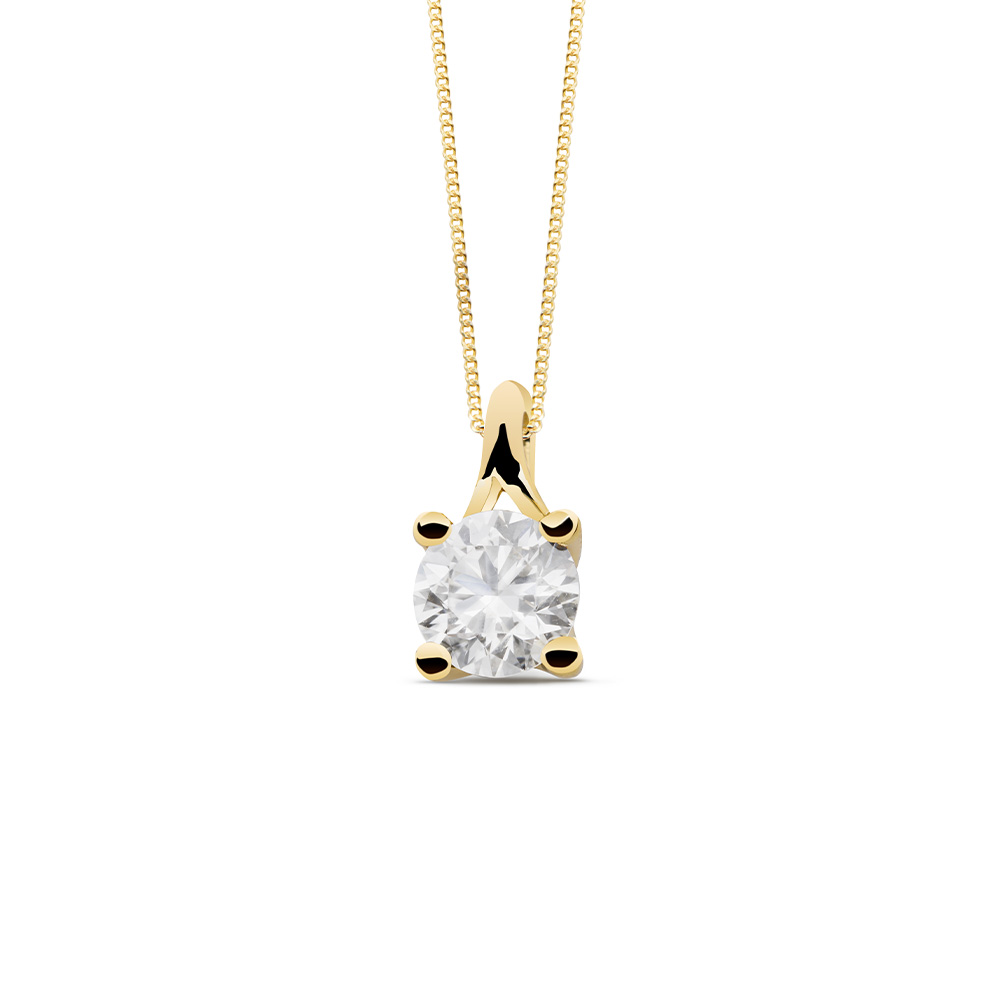 Pendentif Or jaune 750/1000, diamant synthétique 0,75ct GVS