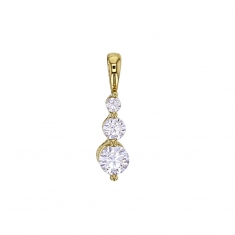 Pendentif orné de 3 oxydes diam. 4-3-2mm en Or 375/1000